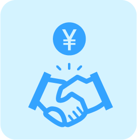 握手とお金のアイコン