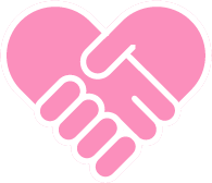 ハート型の握手のアイコン