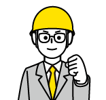 ガッツポーズの解体業者のイラスト